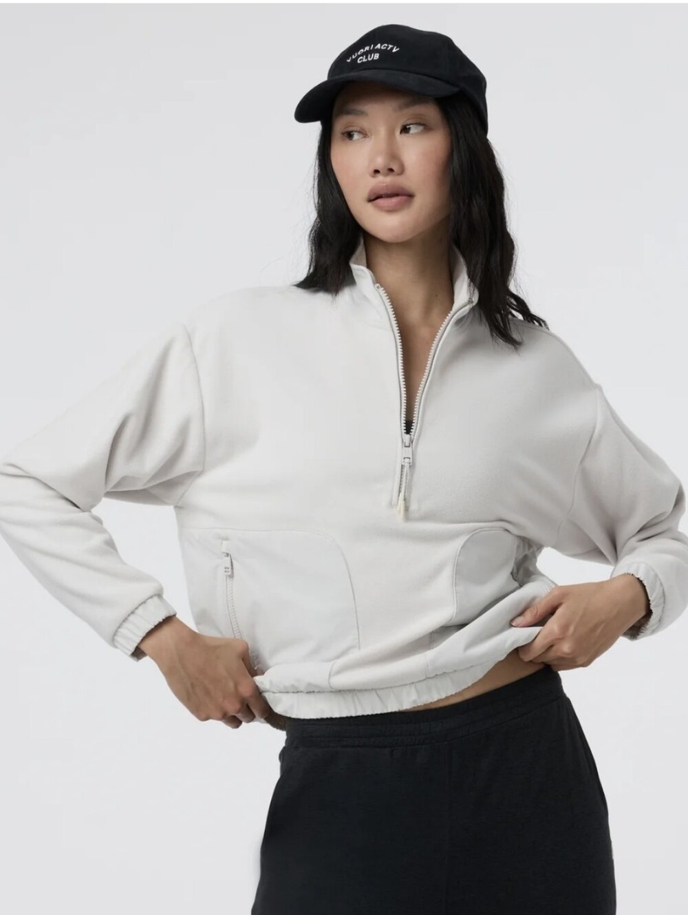 Vuori Aspen Half-Zip Salt/Cream Mixed Media Fleece Zip Pocket Size Small